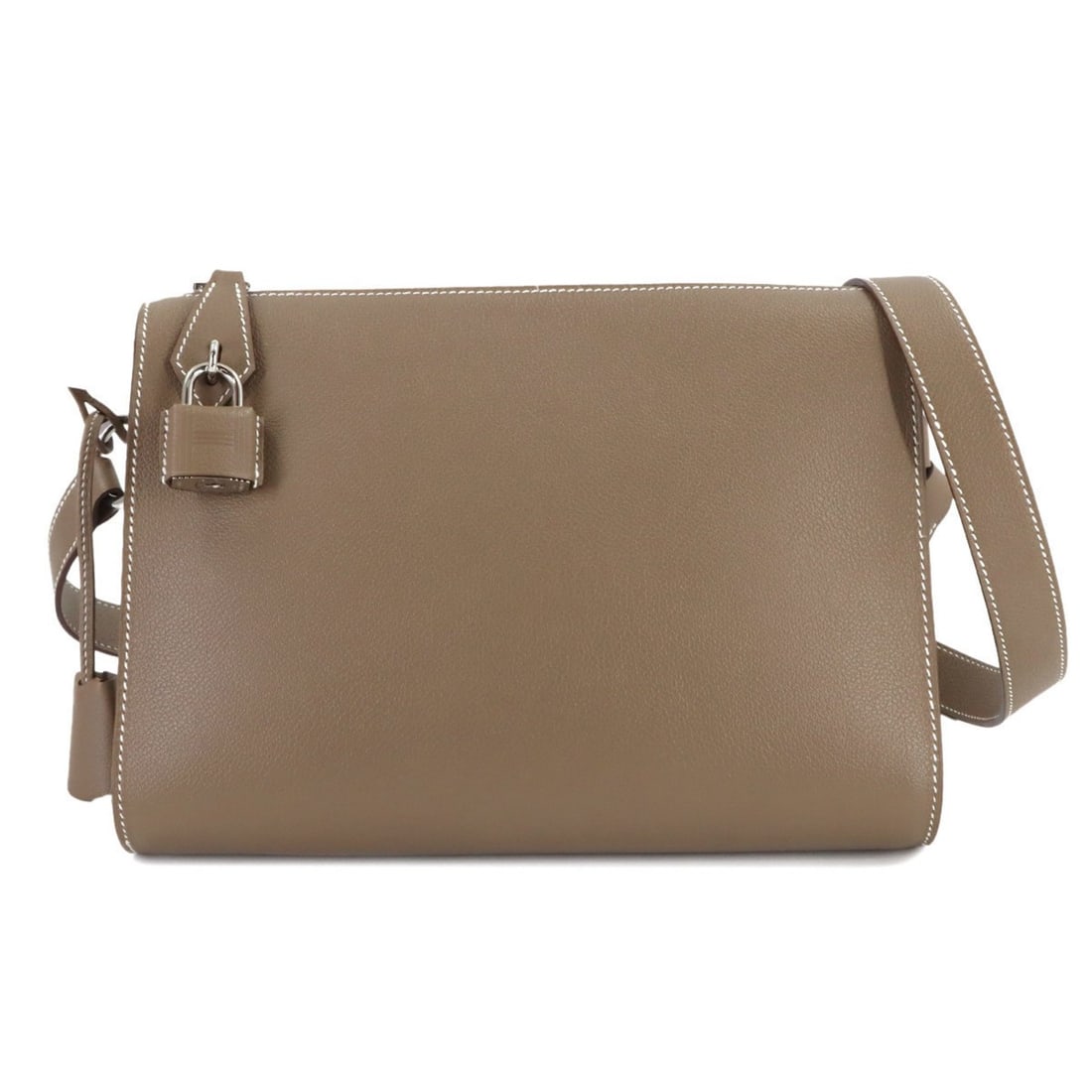 Hermes Bolittle Shoulder Handbag, Evercolor Etoupe, B stamp, Silver hardware.: --- Catalog ---Category: SizeSize (HxWxD): 18.5cm x 26cm x 5cm / 7.28'' x 10.23'' x 1.96''Category: DesignType: Shoulder bagColor: Etoupe grayGender: WomenMaterial: Evercalf leather Category: