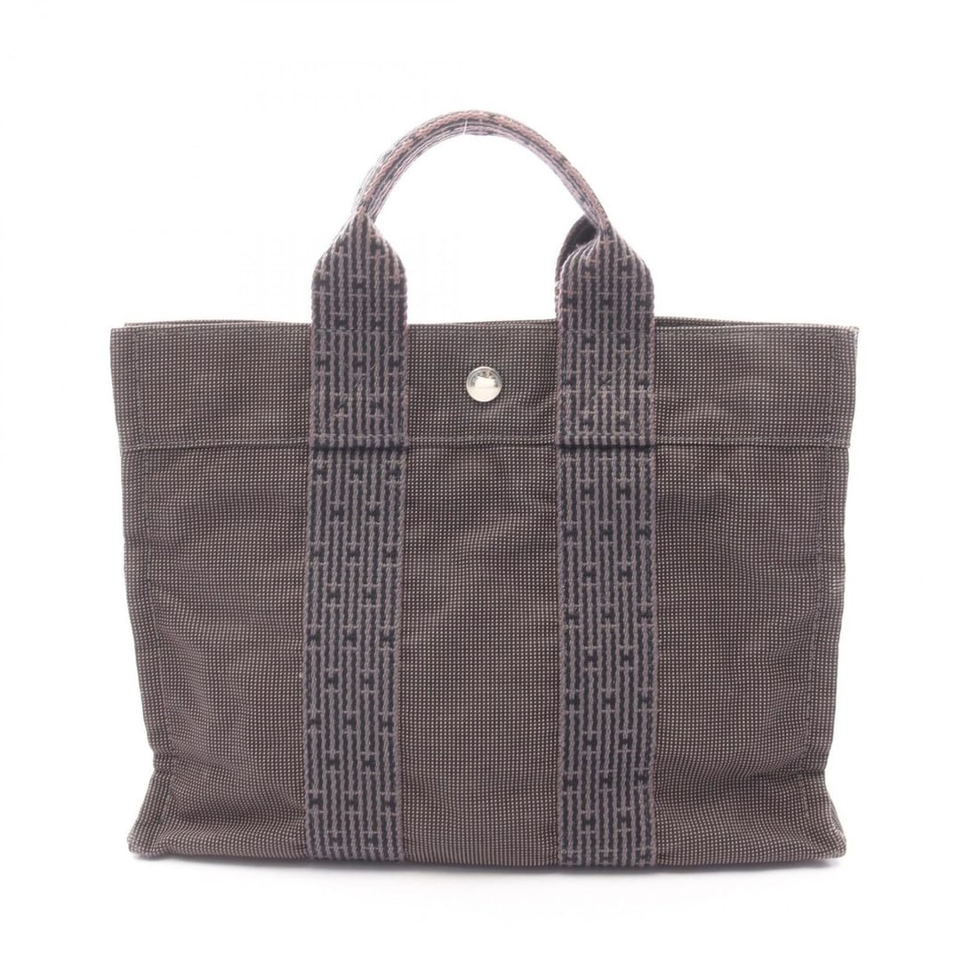 Hermes Herline PM Tote Bag Handbag Canvas Nylon Women's Gray (1 of 10)