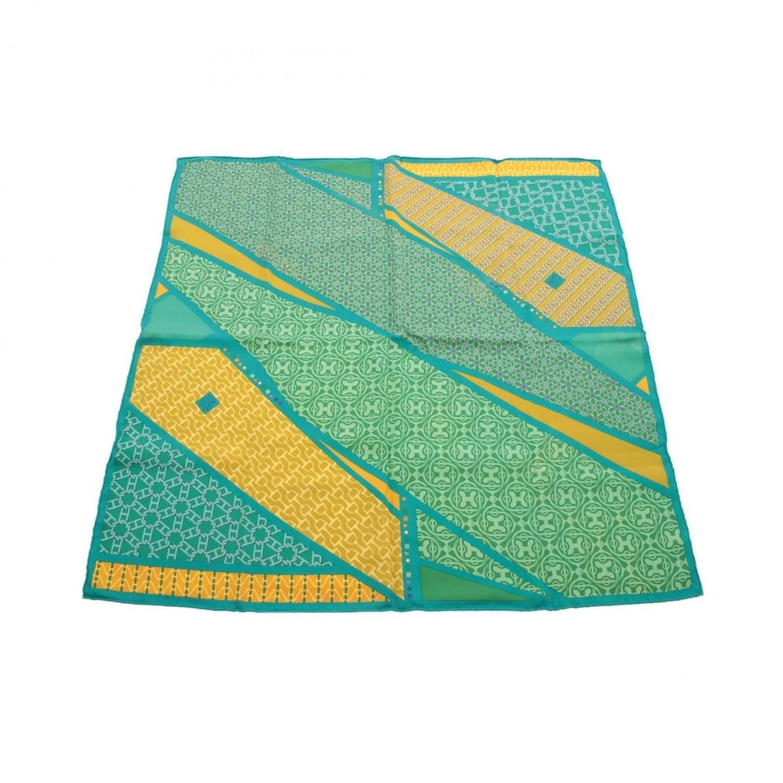 Hermes Carre 70 (CARRE EN CRAVATES) Scarf/Muffler, Silk, Women's, Green/Yellow Tones: --- Catalog ---Category: SizeSize (LxW): 66cm x 66cm / 25.98'' x 25.98''Category: DesignType: ScarfColor: Green, YellowGender: WomenMaterial: Silk Category: GeneralBrand: Hermes--- Item List ---Sectio