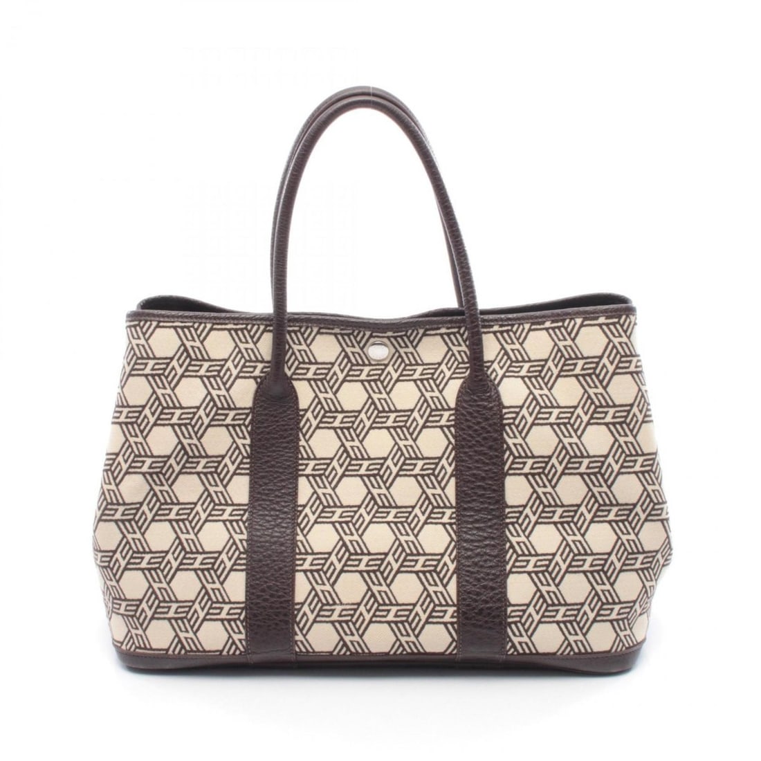Hermes Garden Party PM Tote Bag Handbag Leather Canvas Toile Soie H Women's Beige Brown: --- Catalog ---Category: SizeSize (HxWxD): 25cm x 36cm x 17cm / 9.84'' x 14.17'' x 6.69''Category: DesignType: Handbag, Tote bagColor: Beige, BrownGender: WomenMaterial: Toile so H , Leather Hardware