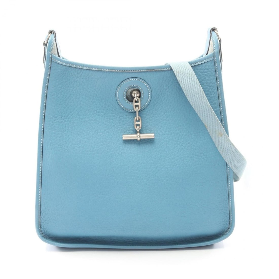 Hermes Vespa PM Shoulder Bag/Handbag, Leather (Taurillon Clemence), Women's, Blue: --- Catalog ---Category: SizeSize (HxWxD): 28cm x 28.5cm x 7cm / 11.02'' x 11.22'' x 2.75''Category: DesignType: Handbag, Shoulder bagColor: Blue, Blue jeanGender: WomenMaterial: Taurillon clemence