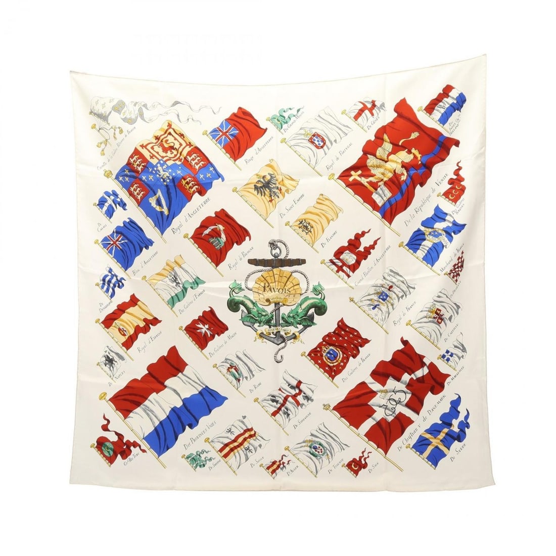 Hermes Carre 90 Pavois Scarf/Muffler, Silk, Women's, Ivory/Multicolor: --- Catalog ---Category: SizeSize (LxW): 89cm x 89cm / 35.03'' x 35.03''Category: DesignType: ScarfColor: Ivory, Multi-colorGender: WomenMaterial: Silk Category: GeneralBrand: HermesCountry of