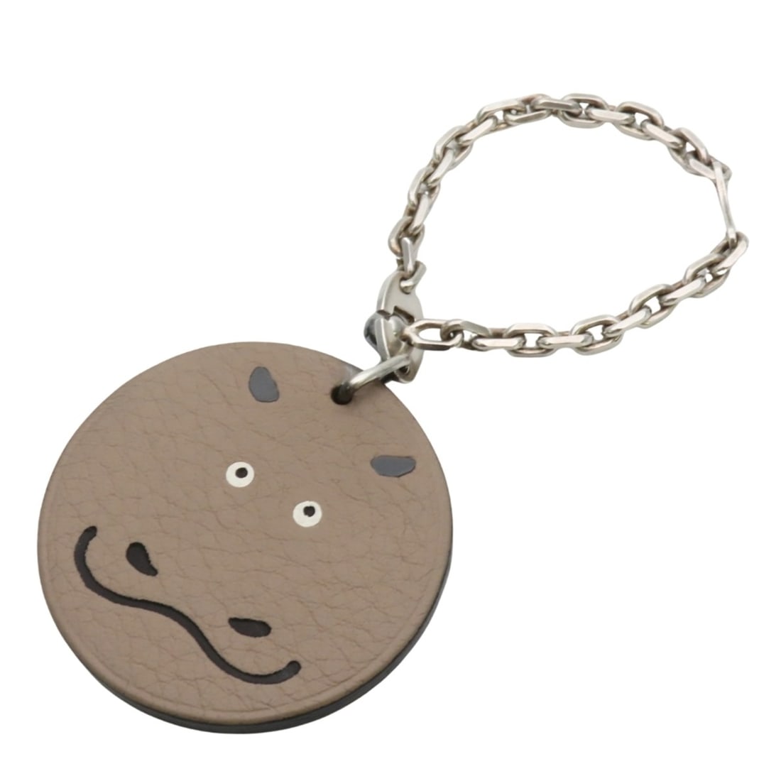 Hermes Bag Charm Hippopotamus Leather SV925 Greige Cabas Women's Men's HERMES: --- Catalog ---Category: SizeSize (HxWxD): 44.00mm x 44.00mm / 1.73'' x 1.73''Category: DesignType: Handbag charmColor: BeigeGender: Men,WomenMaterial: Leather, Silver 925Category: GeneralBrand: