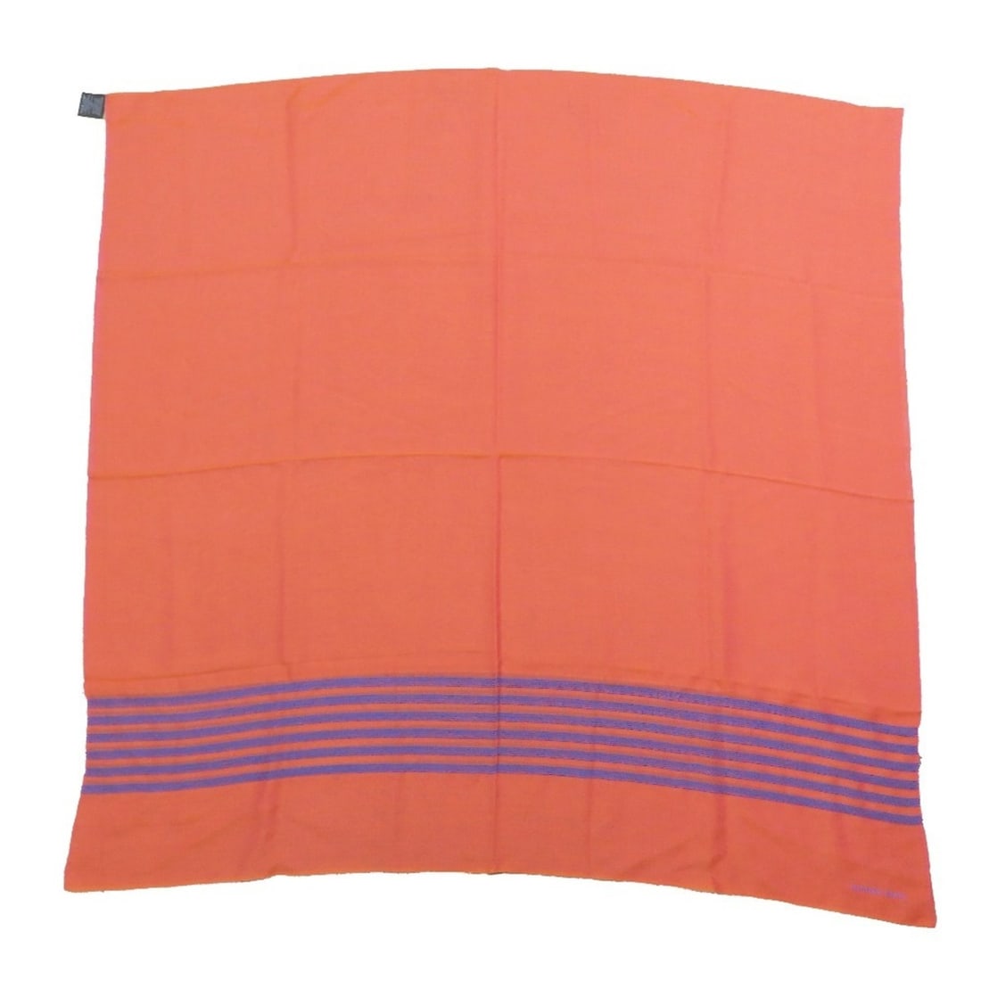 HERMES Cashmere Silk Large Stole Plume Stitching Scarf Shawl Orange Blue Women's: --- Catalog ---Category: SizeSize (LxW): 1m x 1.98m / 39.37'' x 77.95''Category: DesignType: StoleColor: Blue, OrangeGender: WomenMaterial: Cashmere , Silk Category: GeneralBrand: HermesCountry of
