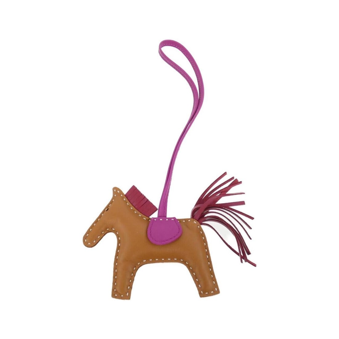 Hermes Rodeo Accessory Bag Charm PM 064929CA: --- Catalog ---Category: SizeSize (HxWxD): 70.00mm x 80.00mm / 2.76'' x 3.15''Category: DesignType: Handbag charmColor: Gold, RubyGender: Men,WomenMaterial: Agneau MiloCategory: GeneralMPN: