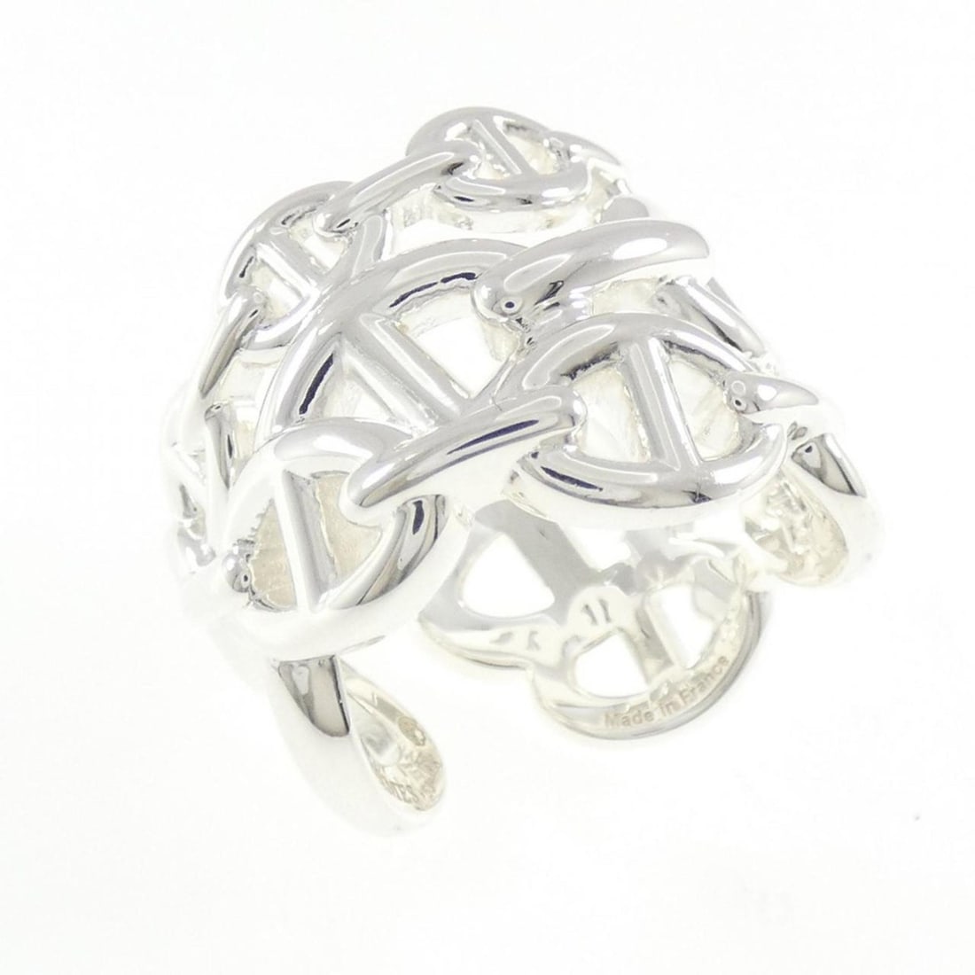 Hermes Hermès Chaine d'Ancre Enchainée Ring: --- Catalog ---Category: SizeUS Size: 6.5Brand Size: 53Category: DesignType: Band ringGender: WomenMaterial: Silver 925Category: GeneralMPN: H109506BBrand: Hermes--- Item List ---Section: