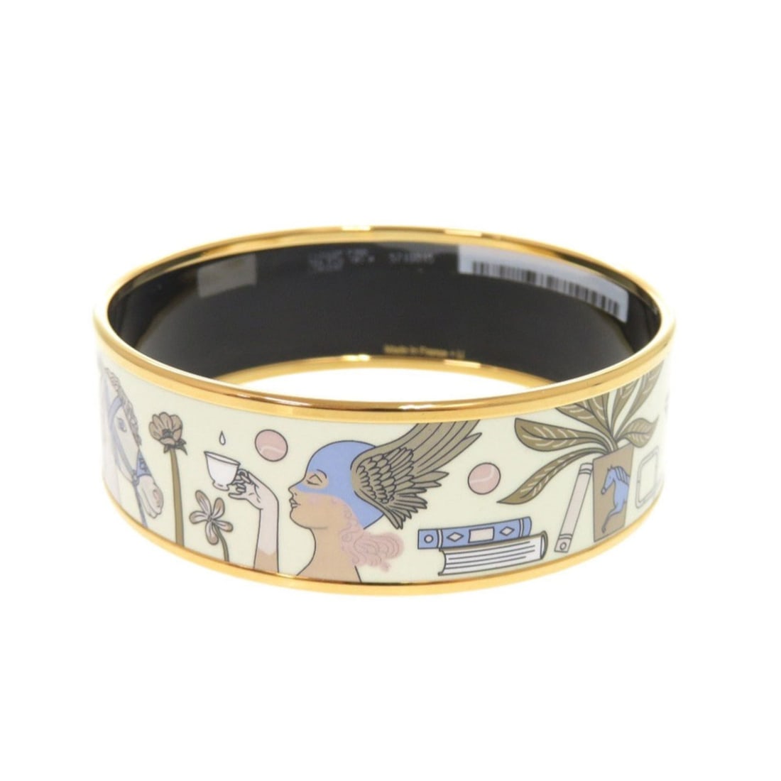 Excellent condition Hermes enamel GM Tea for Two metal multicolor bangle bracelet 1713HERMES: --- Catalog ---Category: SizeWidth: 2cm / 0.78''Length: 19.5cm / 7.67''Category: DesignType: BangleColor: Multi-colorGender: WomenMaterial: MetalCategory: GeneralBrand: HermesCountry of Origin: France
