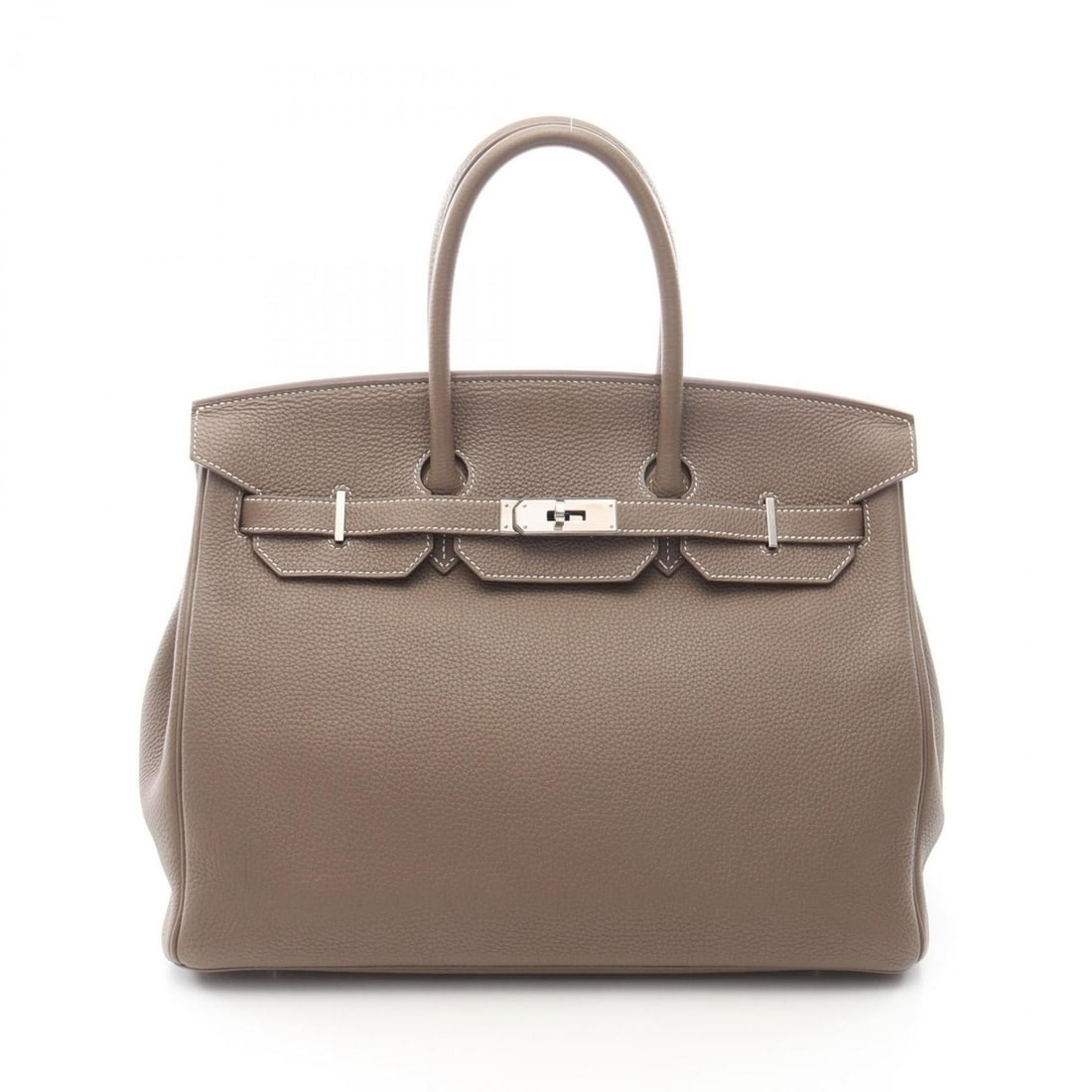 Hermes Birkin 35 Handbag, Leather, Togo Women's, Gray: --- Catalog ---Category: SizeSize (HxWxD): 28cm x 35cm x 18cm / 11.02'' x 13.77'' x 7.08''Category: DesignType: HandbagColor: Etoupe gray, GrayGender: WomenMaterial: Togo leather , Leather Category: G