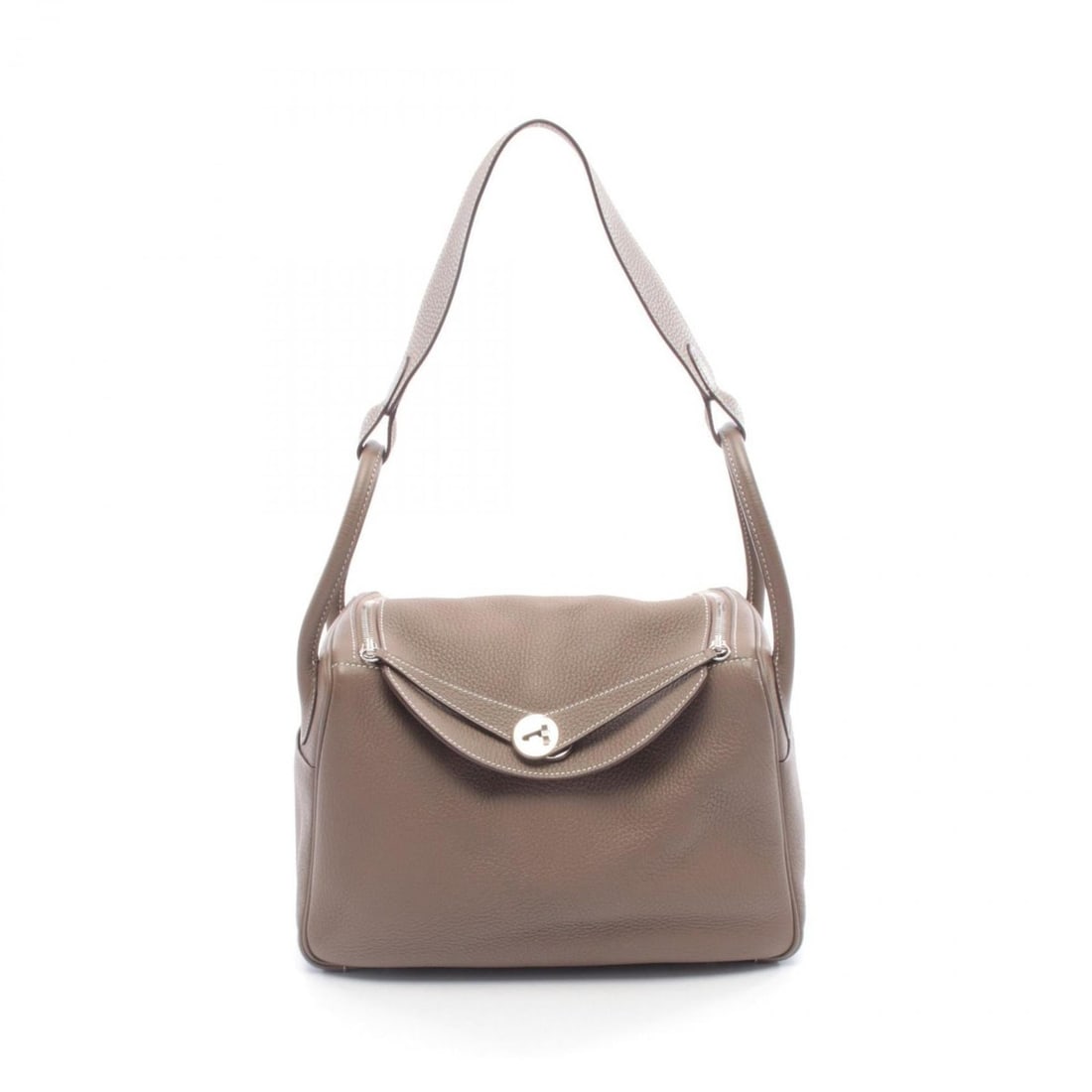 Hermes Lindy 30 Shoulder Bag/Handbag, Leather, Taurillon Clemence, Women's, Gray, 073426CK: --- Catalog ---Category: SizeSize (HxWxD): 20cm x 30cm x 15cm / 7.87'' x 11.81'' x 5.9''Category: DesignType: Handbag, Shoulder bagColor: GrayGender: WomenMaterial: Taurillon clemence leather , Leathe