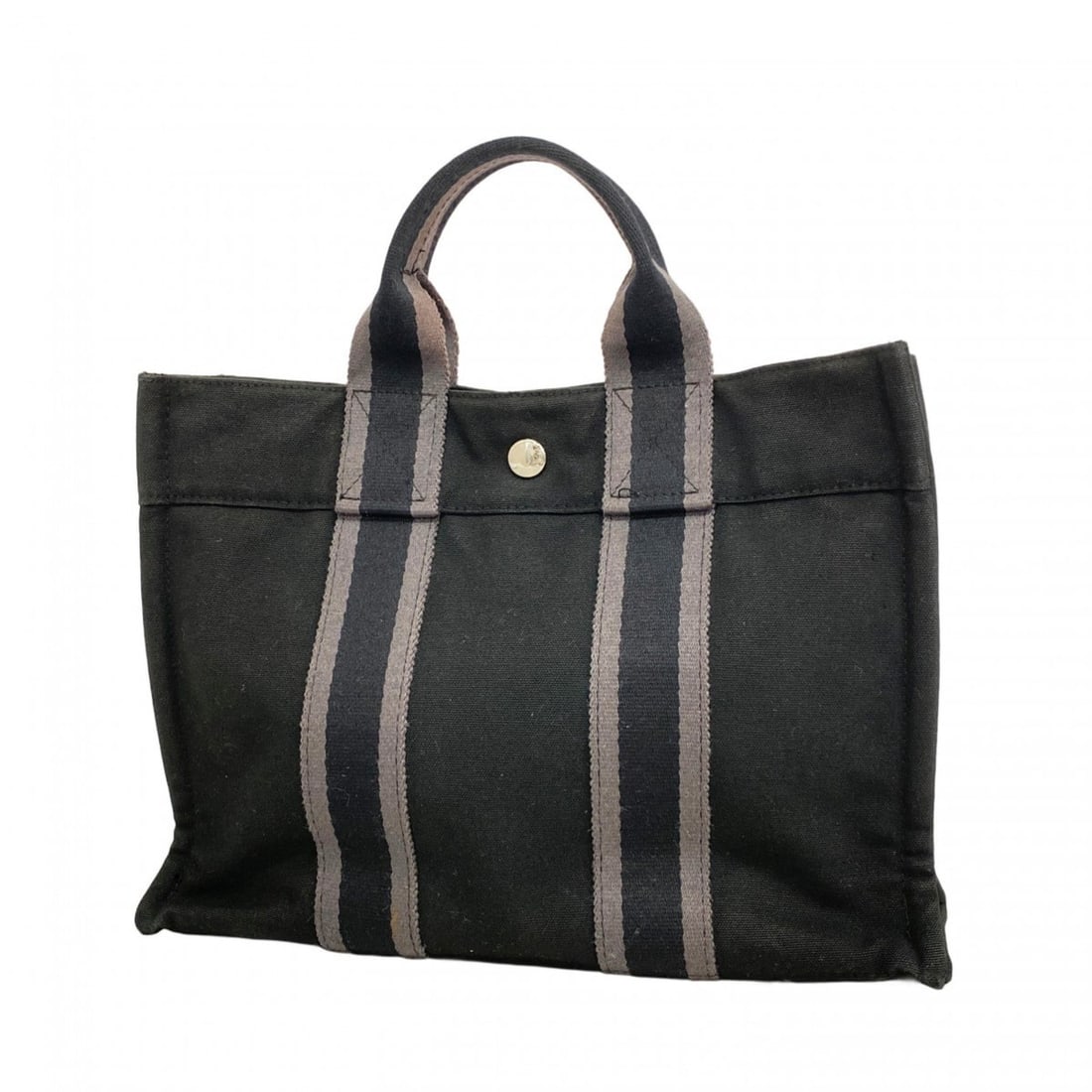 Hermes Fourre-Tout PM Canvas Tote Bag, Black, for Men and Women: --- Catalog ---Category: SizeSize (HxWxD): 22.5cm x 30cm x 8cm / 8.85'' x 11.81'' x 3.14''Category: DesignType: Tote bagColor: BlackGender: Men,WomenMaterial: Canvas Hardware Color: SilverCategory: Ge