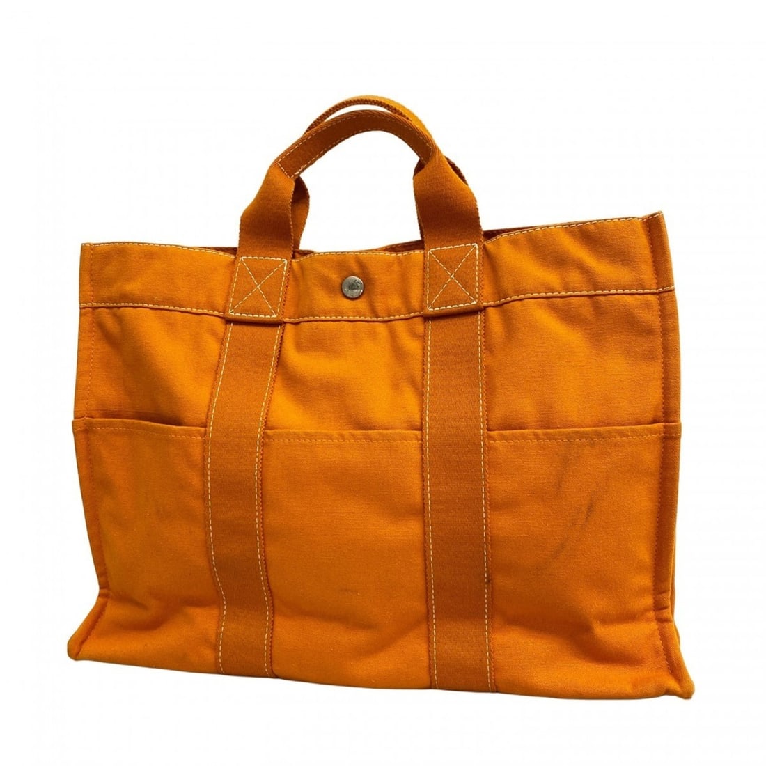 Hermes Deauville MM Canvas Tote Bag, Orange, Women's (1 of 10)