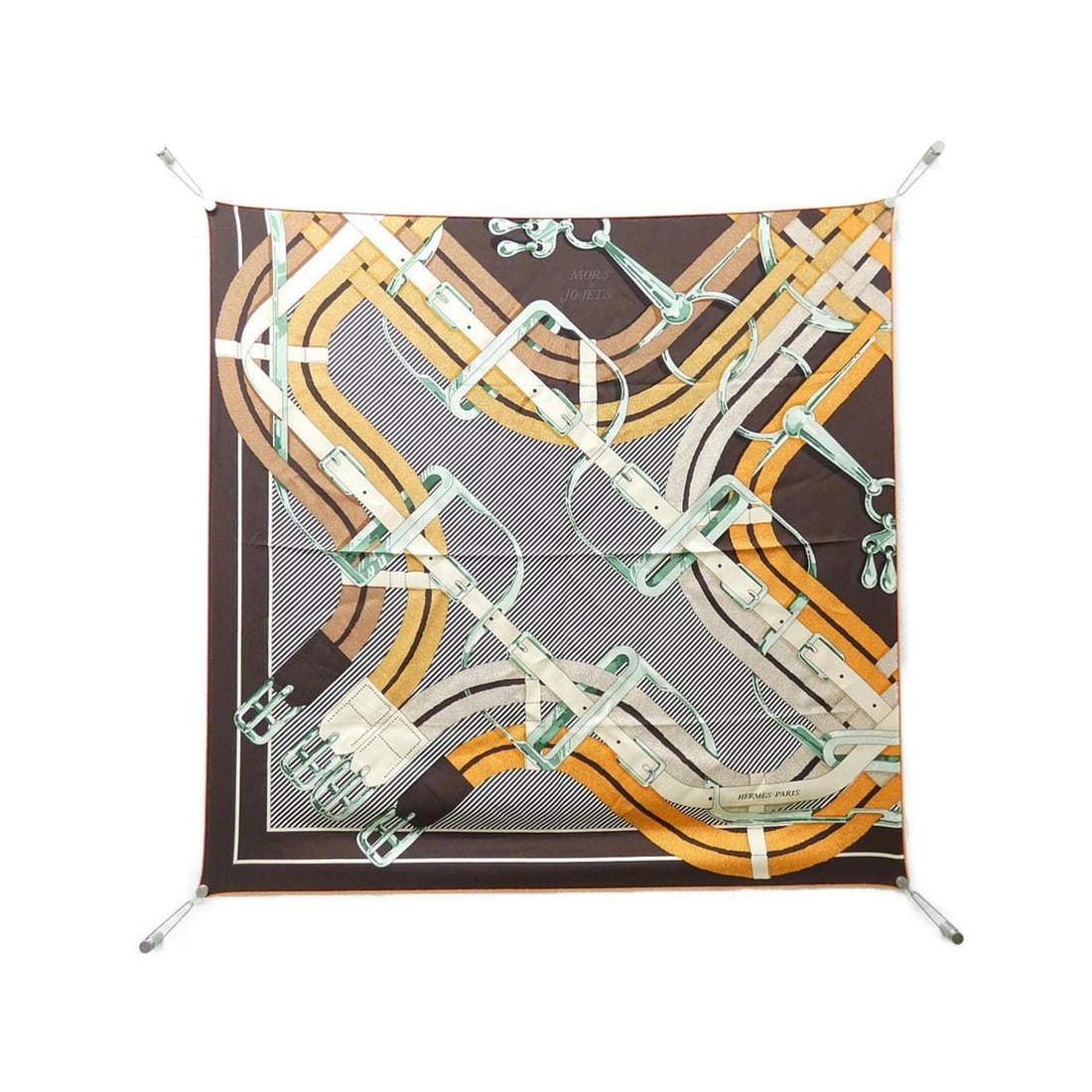 Hermes MORS ET JOUETS Carre Scarf Muffler: --- Catalog ---Category: SizeSize (LxW): 90cm x 90cm / 35.43'' x 35.43''Category: DesignType: ScarfColor: Beige, Brown, OrangeGender: Women,MenMaterial: Silk Category: GeneralBrand: Hermes--- Item