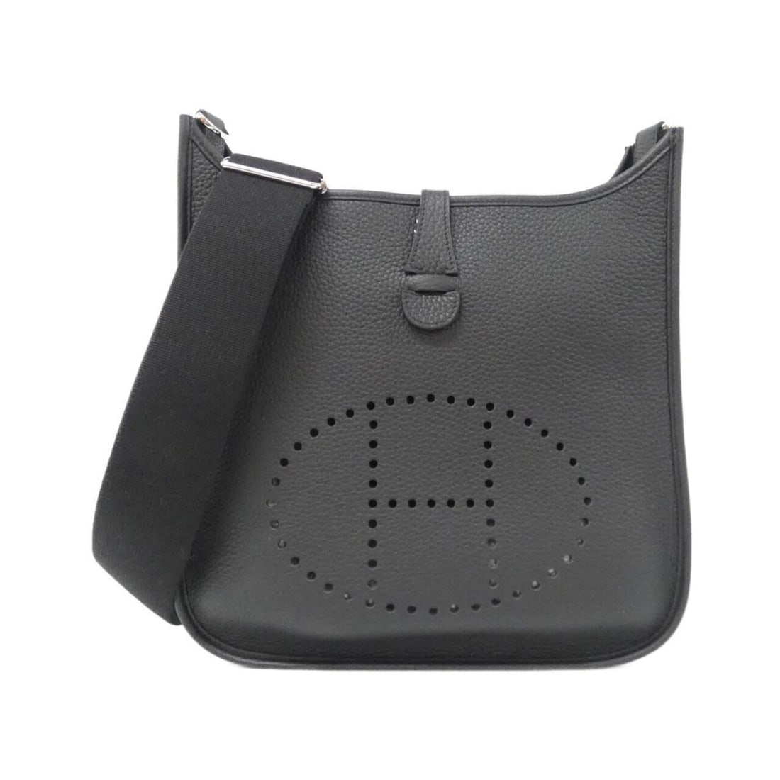 Hermes Hermès Evelyn 3 PM 056277CK Shoulder Bag: --- Catalog ---Category: SizeSize (HxWxD): 29cm x 28cm x 8cm / 11.41'' x 11.02'' x 3.14''Category: DesignType: Shoulder bagColor: BlackGender: Men,WomenMaterial: Taurillon clemence leather Hardware