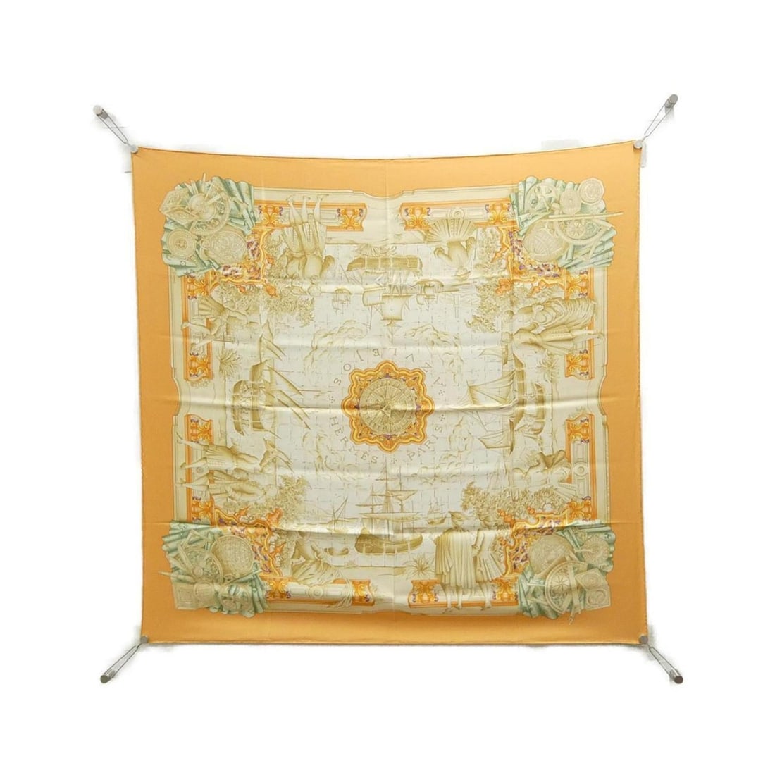 Hermes AZVLEJOS Carre Scarf Muffler: --- Catalog ---Category: SizeSize (LxW): 90cm x 90cm / 35.43'' x 35.43''Category: DesignType: ScarfColor: OrangeGender: WomenMaterial: Silk Category: GeneralBrand: Hermes--- Item List ---Section: