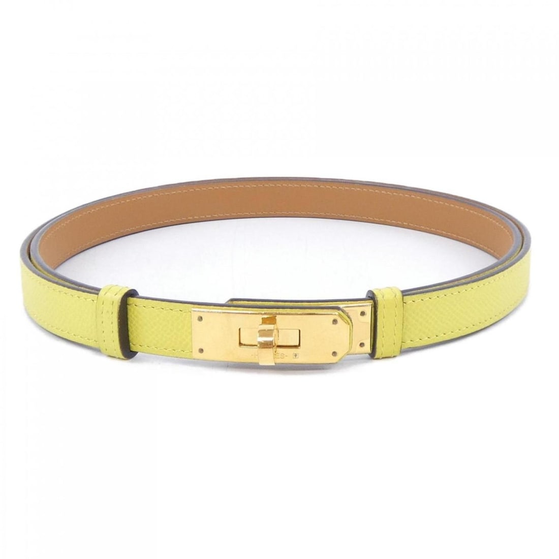 Hermes Kelly 18mm Belt: --- Catalog ---Category: SizeLength: 57.5cm - 102.5cm / 22.63'' - 40.35''Category: DesignType: Standard beltColor: YellowGender: WomenCategory: GeneralBrand: Hermes--- Item List ---Section: