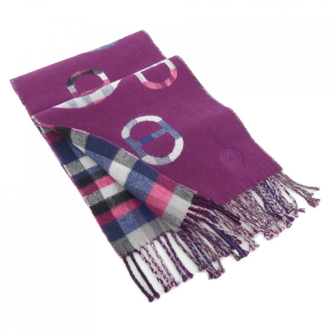 Hermes HERMES Tartan Maillon H394068T Scarf: --- Catalog ---Category: SizeSize (LxW): 1.48m x 25.5cm / 58.26'' x 10.03''Category: DesignType: StoleColor: PurpleMaterial: Cashmere Category: GeneralMPN: H394068TBrand: Hermes--- Item List