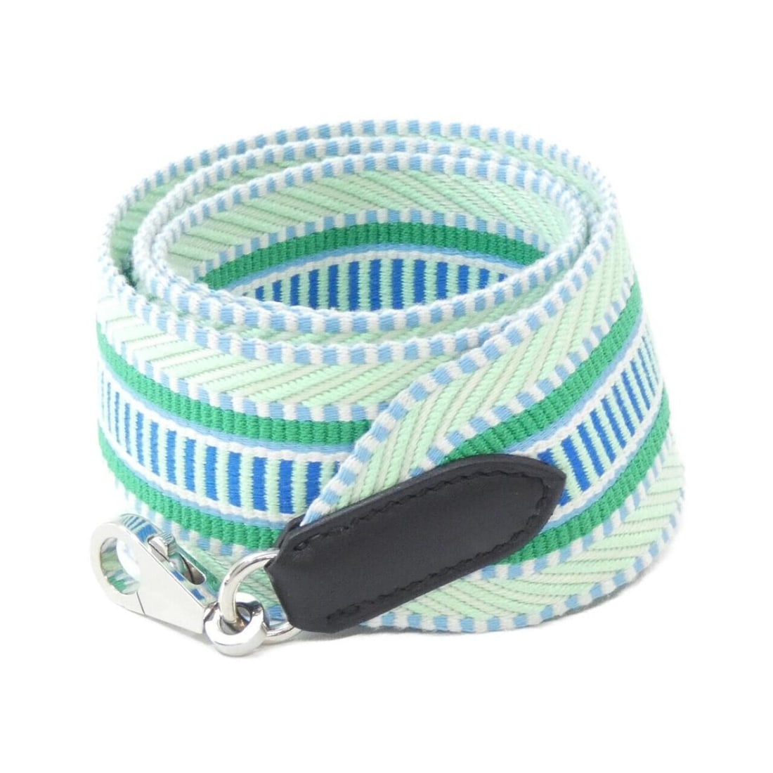 Hermes Sangle Caval 073651CK Strap: --- Catalog ---Category: SizeHandle/Strap Length: 85cm / 33.46''Category: DesignType: StrapColor: GreenGender: Women,MenMaterial: Canvas, Swift leatherCategory: GeneralBrand: Hermes--- Item List