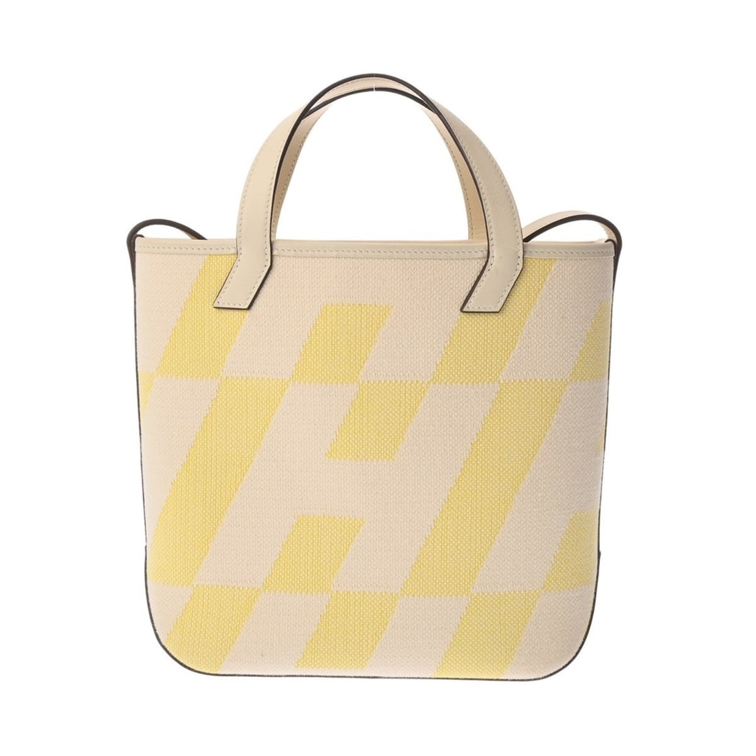 HERMES H Ambier PM 27 Ecru Jaune Citron Nata U stamp (circa 2022) Women's Toile Veau Swift Handbag: --- Catalog ---Category: SizeSize (HxWxD): 24cm x 26cm x 8.5cm / 9.44'' x 10.23'' x 3.34''Category: DesignType: HandbagColor: EcruGender: WomenMaterial: Toile H , Swift leather Category: GeneralBrand: