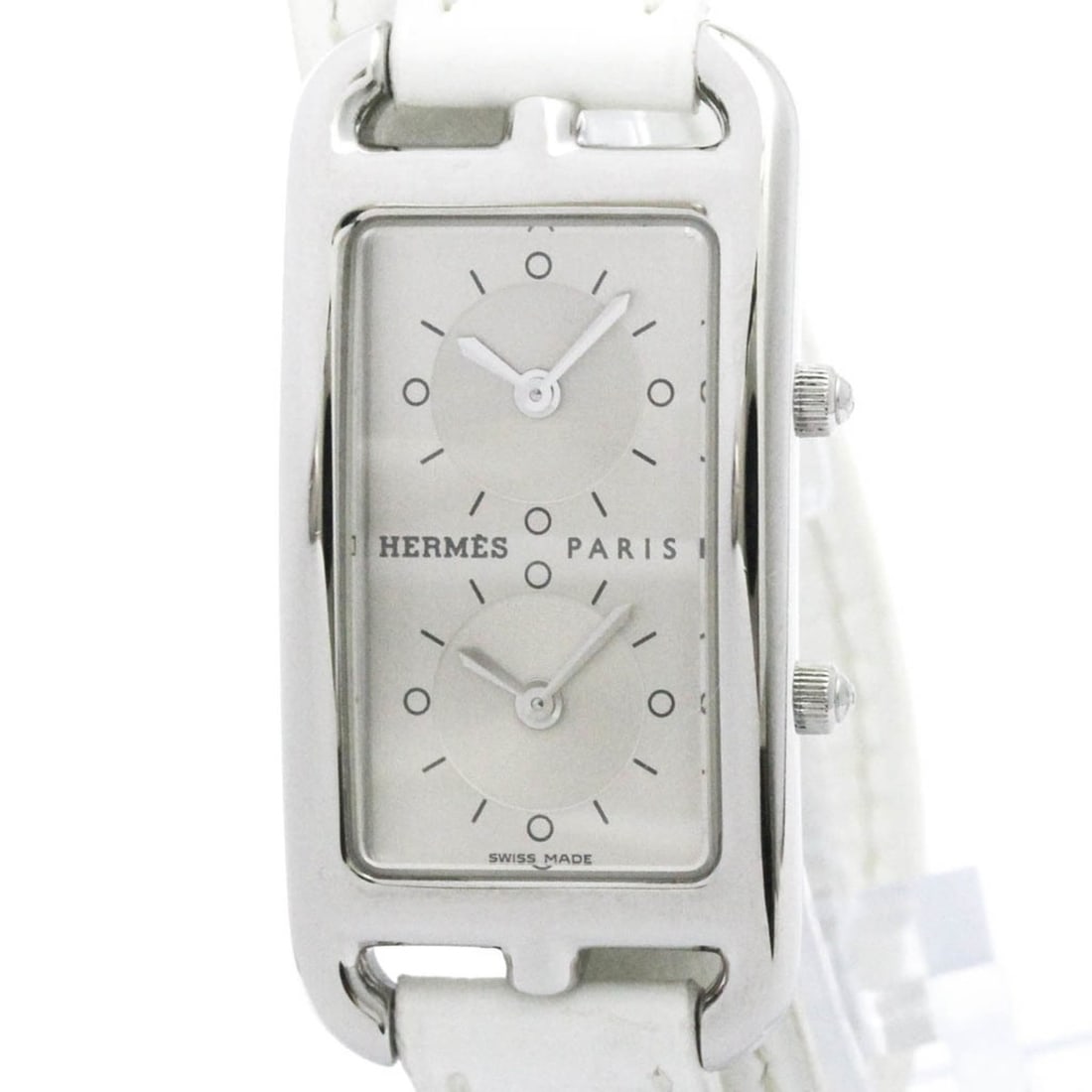 HERMES Cape Cod Deux Zones Steel Double Tour Watch CC3.210 Polished (1 of 8)