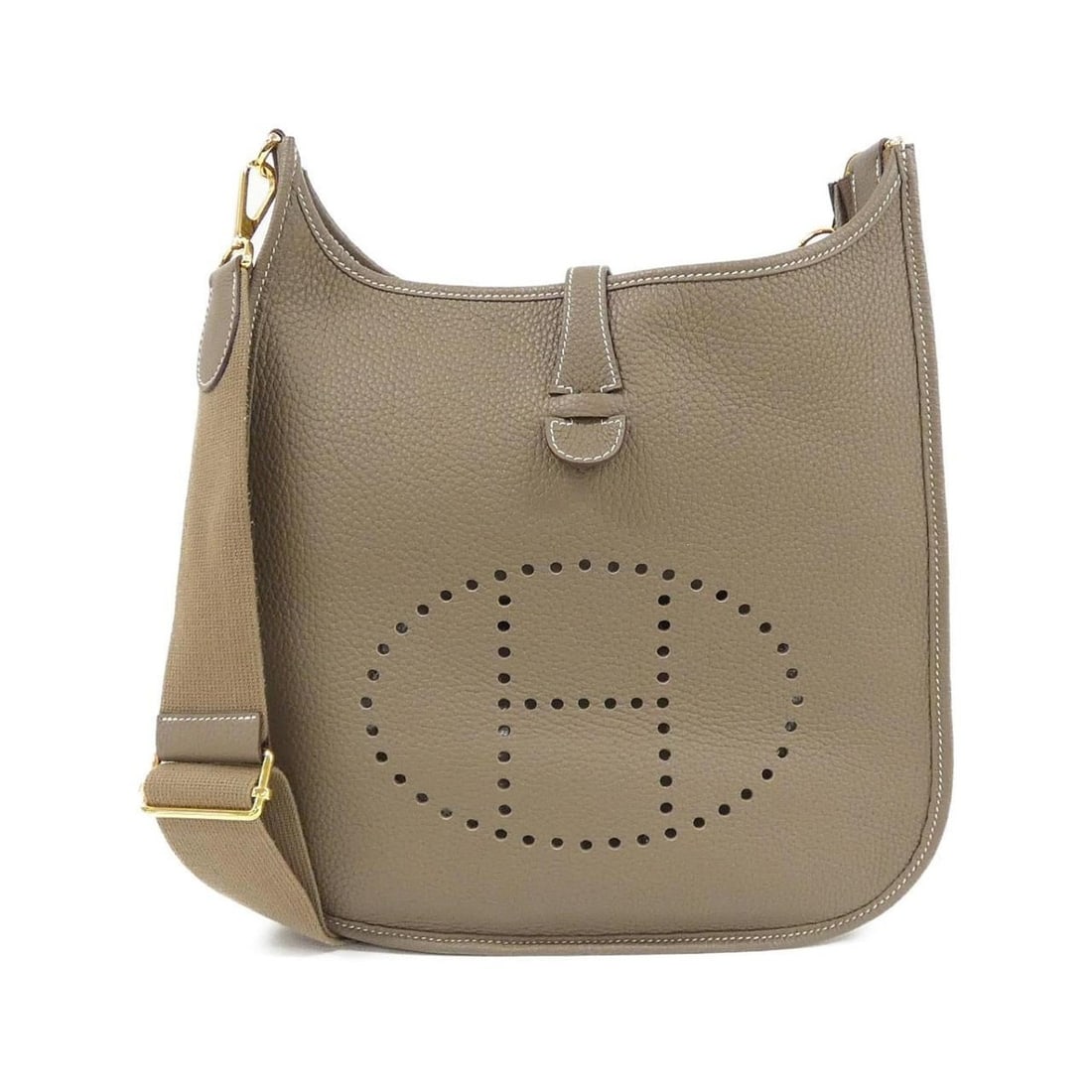 Hermes Hermès Evelyn 3 PM 056277CC Shoulder Bag: --- Catalog ---Category: SizeWeight: 760g / 1.67lb.Size (HxWxD): 29cm x 28cm x 8cm / 11.41'' x 11.02'' x 3.14''Strap Length: 127cm / 49.99''Category: DesignType: Shoulder bagColor: Etoupe grayGender: