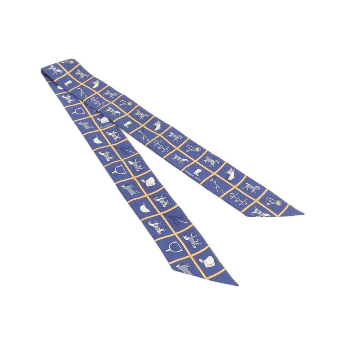 Hermes COUVERTURES ET TENUES Twilly 061356S Scarf Muffler: --- Catalog ---Category: SizeSize (LxW): 5cm x 86cm / 1.96'' x 33.85''Category: DesignType: ScarfColor: BlueGender: Women,MenMaterial: Silk Category: GeneralMPN: 061356SBrand: Hermes--- Item List