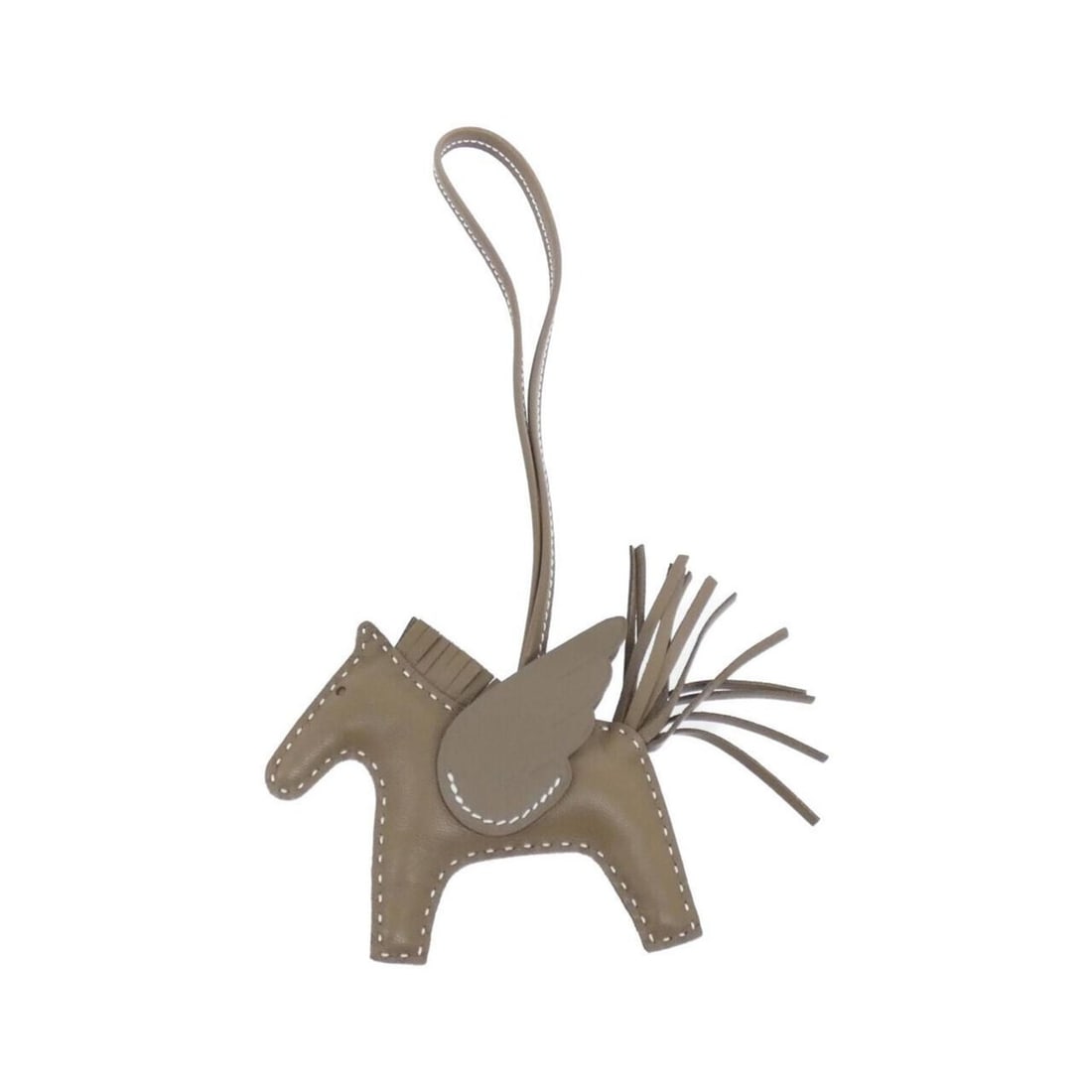 Hermes Rodeo Pegasus Accessory Bag Charm PM 083010CA: --- Catalog ---Category: SizeSize (HxWxD): 75.00mm x 85.00mm / 2.95'' x 3.35''Category: DesignType: Handbag charmColor: Etoupe grayGender: Women,MenMaterial: Agneau MiloCategory: GeneralMPN: