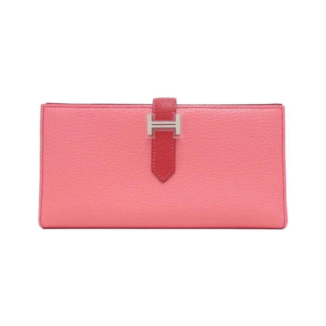 Hermes Bearn Soufflé 062485CK Wallet: --- Catalog ---Category: SizeSize (HxWxD): 9cm x 17.5cm x 1.5cm / 3.54'' x 6.88'' x 0.59''Category: DesignType: Long wallet (bi-fold)Color: Rouge casaqueGender: WomenMaterial: Chevre leather