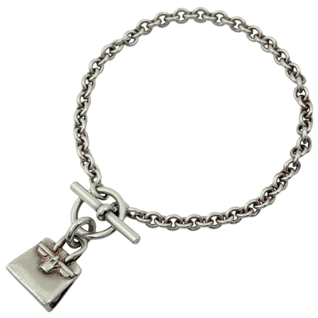 Hermes Hermès Birkin Amulet Bracelet, 925 Silver, Women's: --- Catalog ---Category: SizeLength: 17cm / 6.69''Category: DesignType: Charm braceletColor: SilverGender: WomenMaterial: Silver 925Category: GeneralBrand: Hermes--- Item List ---Section: ConditionRan