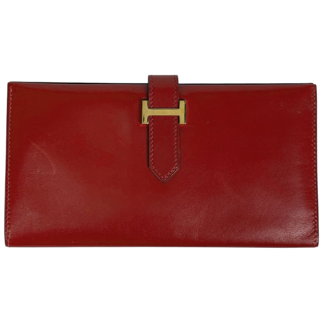 Hermes Hermès Bearn H Logo Bifold Long Wallet Box Calf Rouge XX Women's: --- Catalog ---Category: SizeSize (HxWxD): 9cm x 17.5cm x 1cm / 3.54'' x 6.88'' x 0.39''Category: DesignType: Long wallet (bi-fold)Gender: WomenMaterial: Box calf leather Category: GeneralLine: BearnB