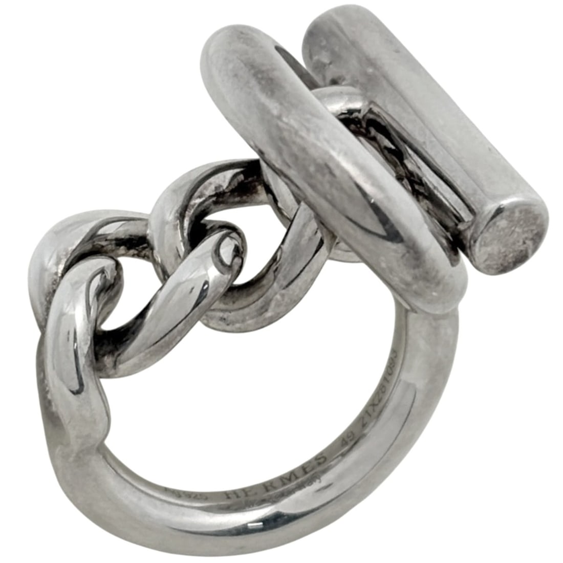 Hermes Hermès Croisette Ring MM, 925 Sterling Silver, Women's: --- Catalog ---Category: SizeJP Size: 6US Size: 3.5Category: DesignType: Band ringColor: SilverGender: WomenMaterial: Silver 925Category: GeneralBrand: Hermes--- Item List ---Section: ConditionRanking