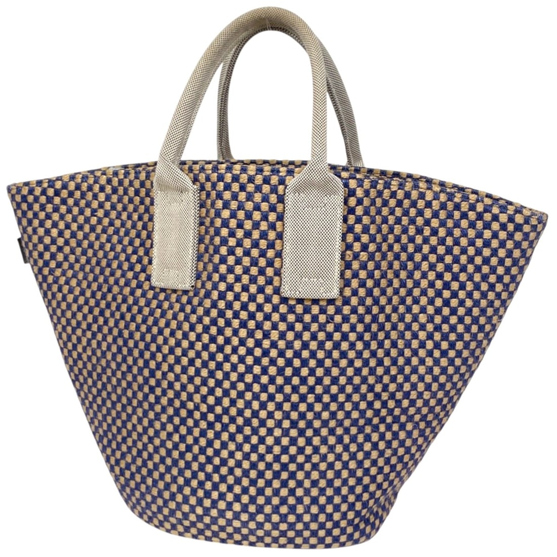 Hermes Hermès Pannier Bus PM Jute Handbag Tote Bag Linen Blue Beige Women's: --- Catalog ---Category: SizeSize (HxWxD): 27.5cm x 21cm x 16cm / 10.82'' x 8.26'' x 6.29''Category: DesignType: Handbag, Tote bagColor: Beige, BlueGender: WomenMaterial: Linen Category: GeneralBrand: