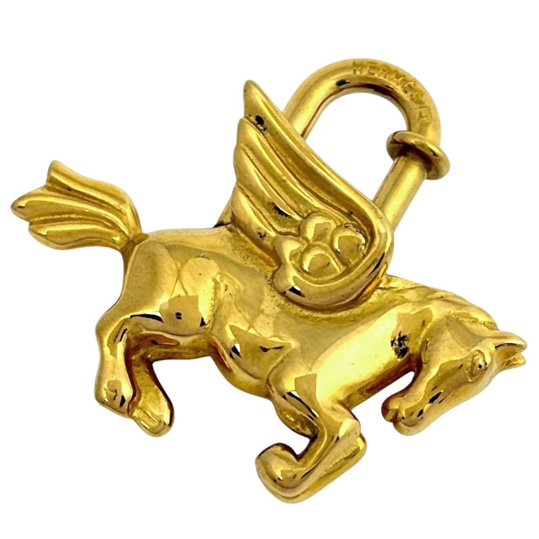 Hermes Hermès Pegasus Bag Charm, Cadena, GP Gold, Women's: --- Catalog ---Category: SizeSize (HxWxD): 35.00mm x 30.00mm / 1.38'' x 1.18''Category: DesignType: Handbag charmColor: GoldGender: WomenMaterial: Gold platingCategory: GeneralBrand: Hermes--- Item Li