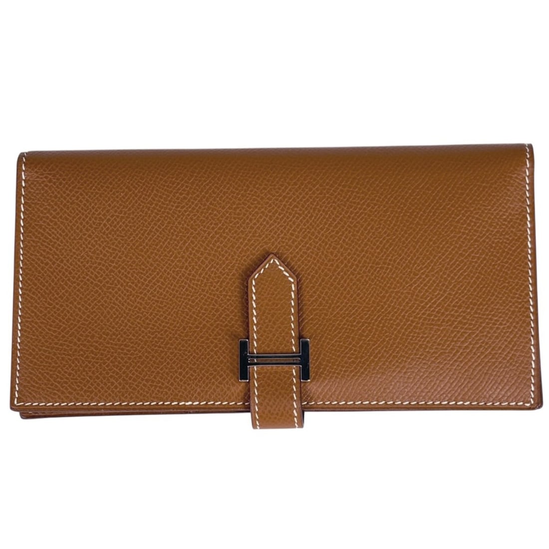 Hermes Hermès Bearn H logo long wallet, Epsom leather, gold, J, women's: --- Catalog ---Category: SizeSize (HxWxD): 9cm x 17.5cm x 1cm / 3.54'' x 6.88'' x 0.39''Category: DesignType: Long wallet (bi-fold)Color: GoldGender: WomenMaterial: Epsom leather Category: GeneralBran