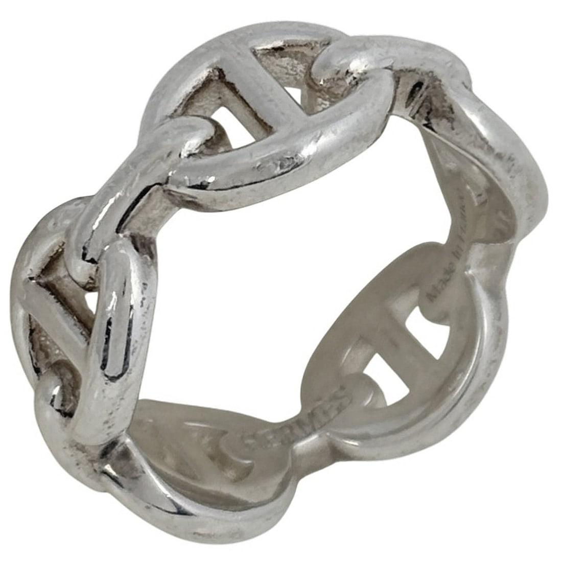 Hermes Hermès Chaine d'Ancre Enchaine PM Ring, 925 Sterling Silver, Women's: --- Catalog ---Category: SizeJP Size: 8US Size: 4.5Category: DesignColor: SilverGender: WomenMaterial: Silver 925Category: GeneralBrand: Hermes--- Item List ---Section: ConditionRanking: Rank AB Used
