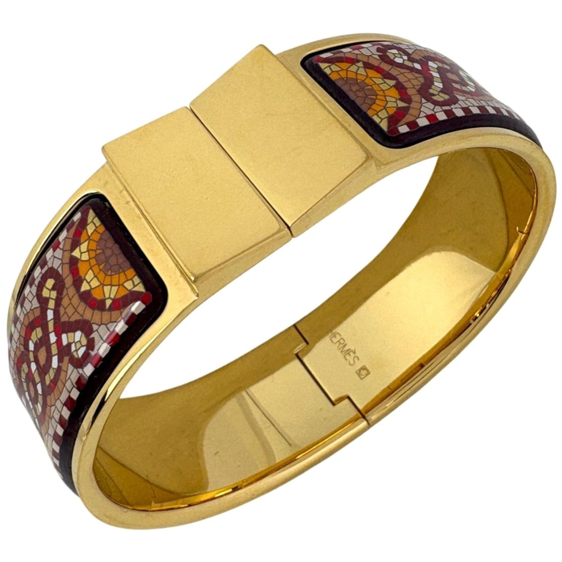 Hermes GM Enamel Loque Cloisonne Bangle, GP Gold, Red, Women's: --- Catalog ---Category: SizeWidth: 16.5cm / 6.49''Category: DesignType: BangleColor: Red colorGender: WomenCategory: GeneralBrand: Hermes--- Item List ---Section: ConditionRanking: Rank AB Used - Tra