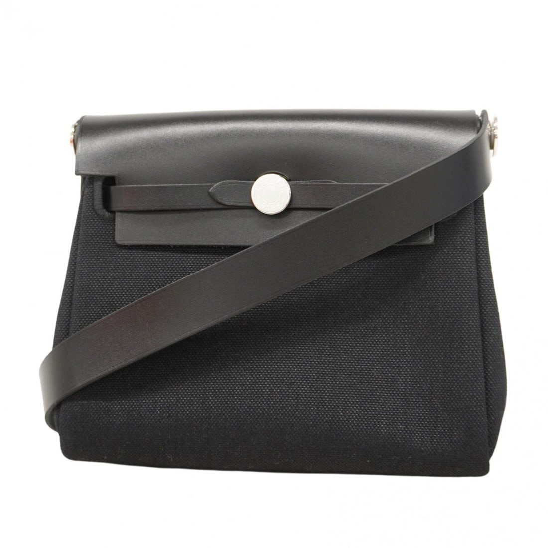Hermes Hermès Mini Zip Shoulder Bag, Toile Military, Black, K Stamp, Women's (1 of 10)