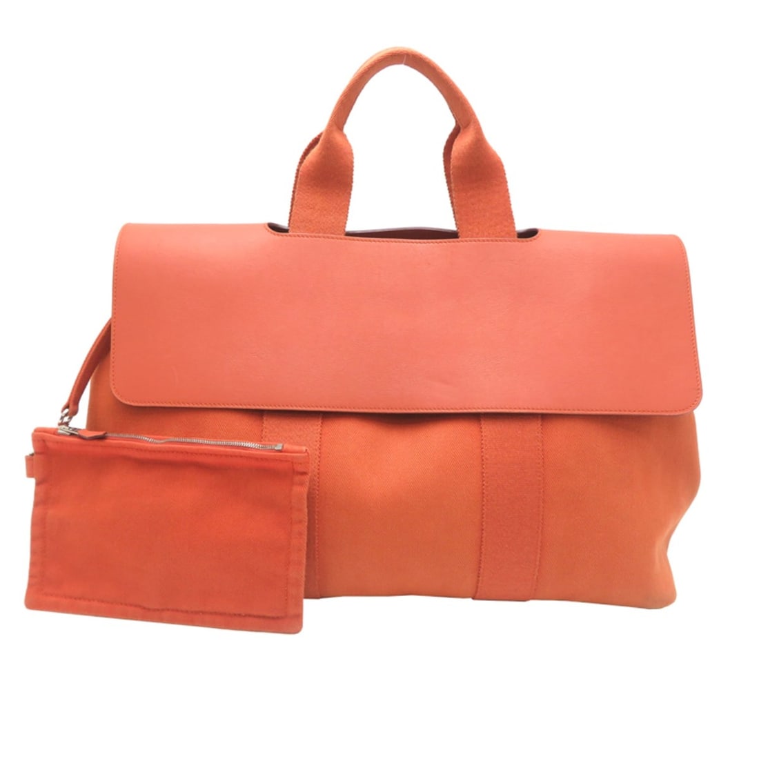 Hermes Hermès Valparaiso MM ?P Stamp 2012 Women's Handbag Toile Chevron Orange: --- Catalog ---Category: SizeSize (HxWxD): 28cm x 41cm x 17cm / 11.02'' x 16.14'' x 6.69''Category: DesignType: Handbag, PouchColor: OrangeGender: WomenMaterial: Toile chevron Category: GeneralBrand: