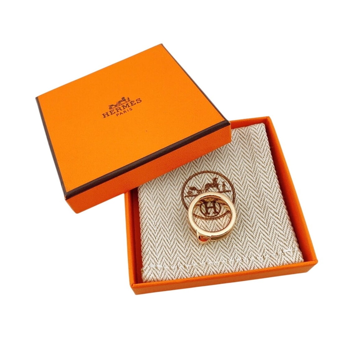 HERMES Athena Simple Stud Ring, Gray - 11