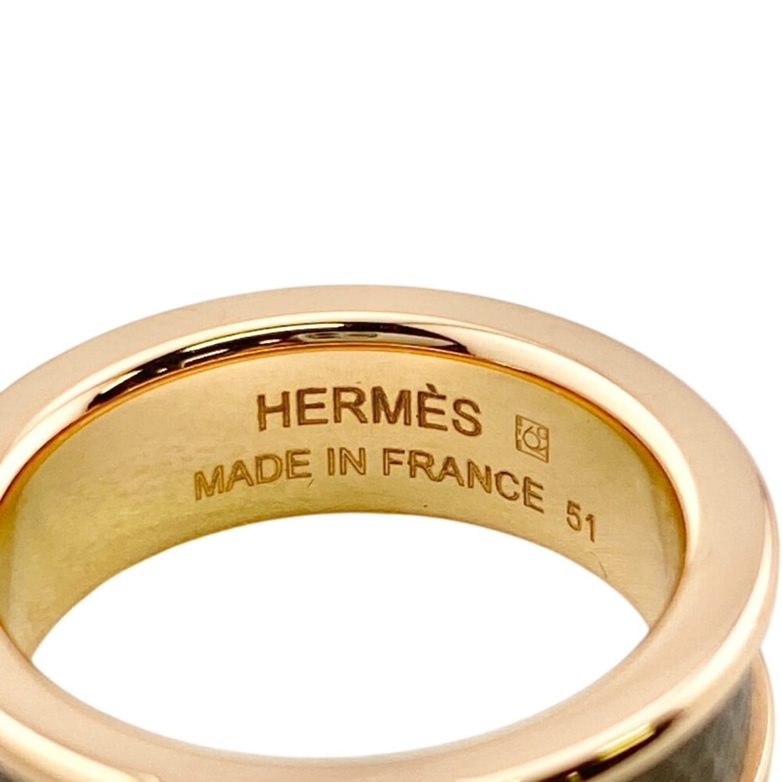 HERMES Athena Simple Stud Ring, Gray - 6