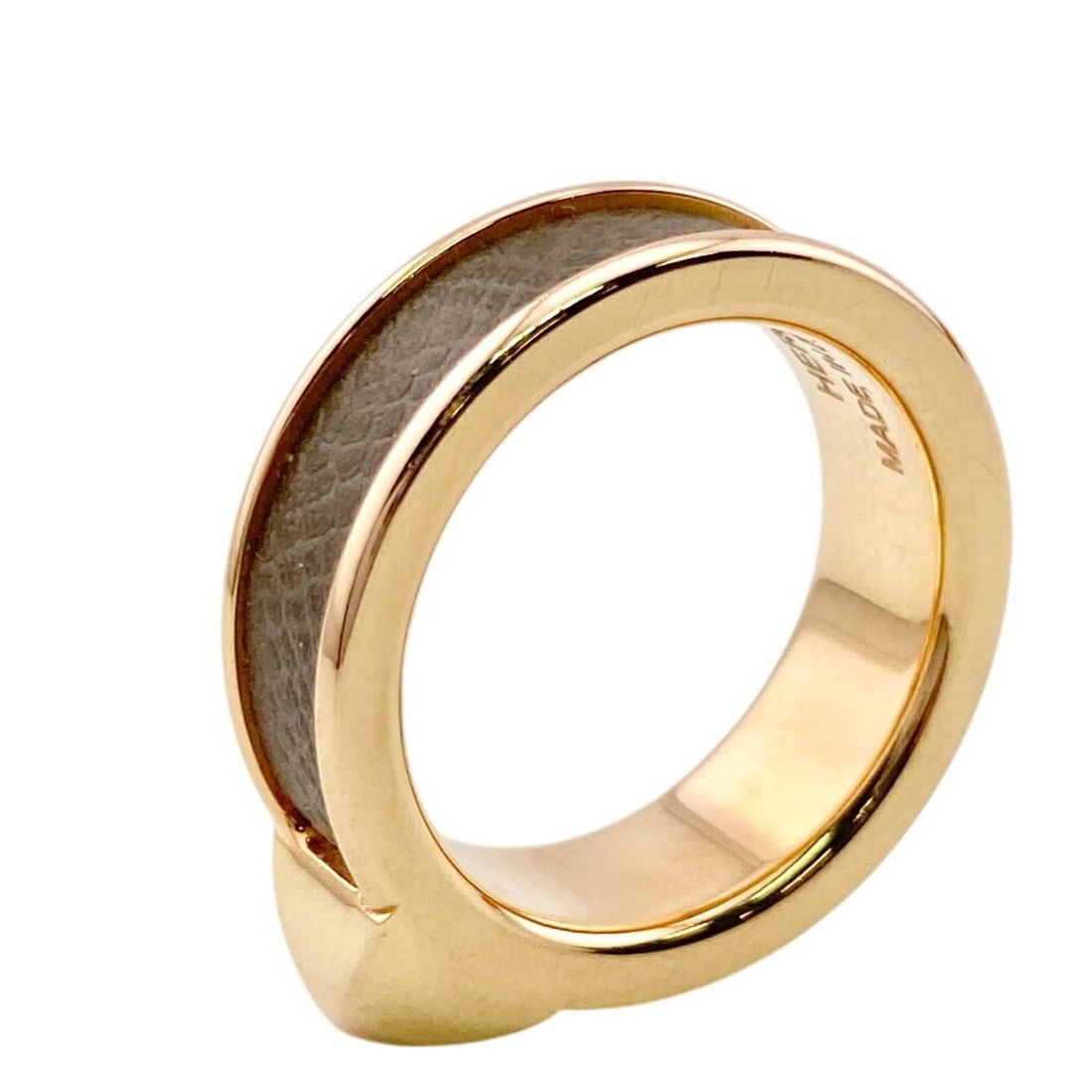 HERMES Athena Simple Stud Ring, Gray - 8