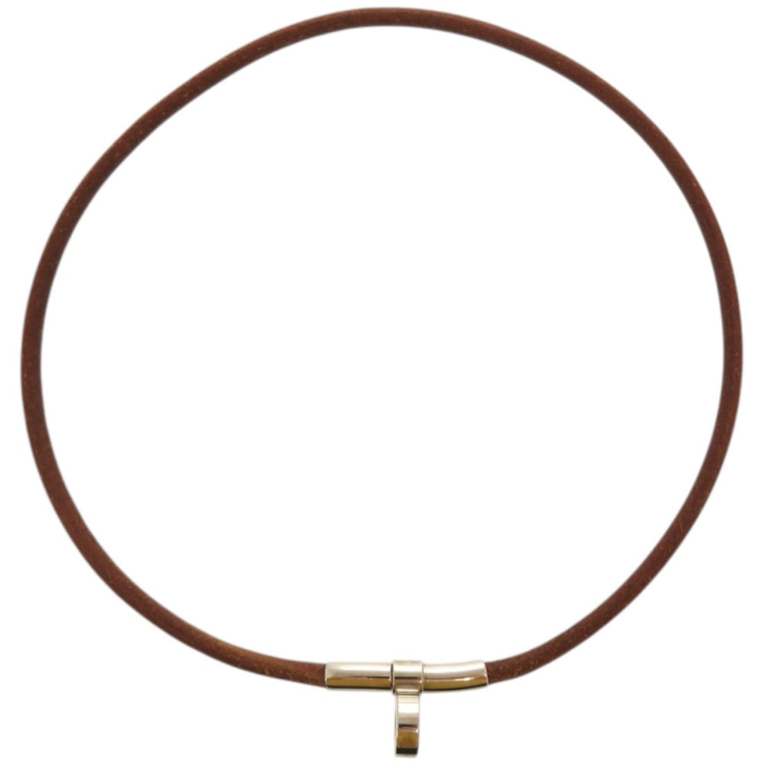 Excellent condition Hermès Kite leather and metal brown choker 1796HERMES: --- Catalog ---Category: SizeNeck Circumference: 37.5 cm / 14.76''Category: DesignColor: Brown, SilverGender: WomenMaterial: Leather, MetalNecklace Type: ChokerCategory: GeneralBrand: Hermes--- Item L