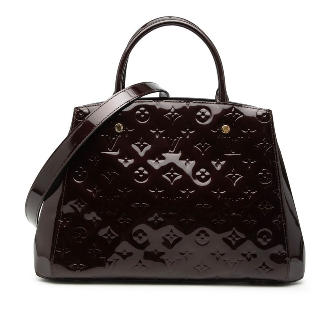 Louis Vuitton Monogram Vernis Montaigne MM Handbag Shoulder Bag 2WAY M50400 Amarante Bordeaux Patent: --- Catalog ---Category: SizeSize (HxWxD): 11cm x 35cm x 13cm / 4.33'' x 13.77'' x 5.11''Category: DesignType: Handbag, Shoulder bagColor: Amarante, BordeauxGender: WomenMaterial: Patent leather Categ
