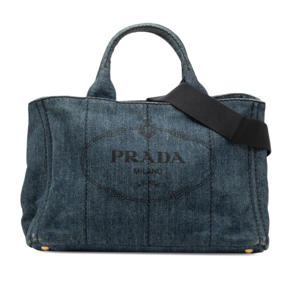 Prada Triangle Logo Plate Canapa M Handbag Shoulder Bag 2WAY B2642B Indigo Blue Denim Women's PRADA: --- Catalog ---Category: SizeSize (HxWxD): 12cm x 35cm x 20cm / 4.72'' x 13.77'' x 7.87''Category: DesignType: Handbag, Shoulder bagColor: BlueGender: WomenMaterial: Denim Category: GeneralMPN: B2642B