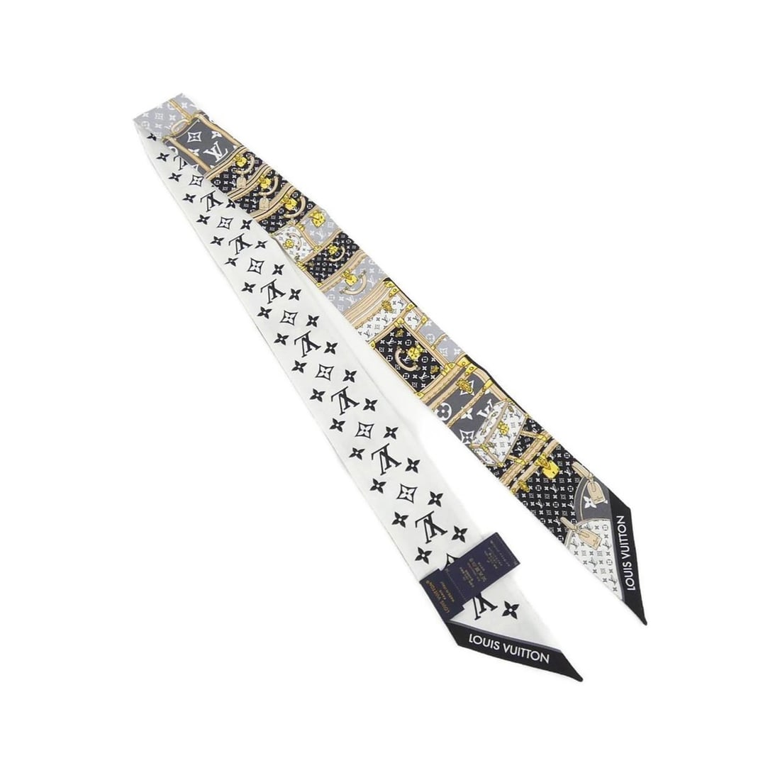 Louis Vuitton Bandeau BB Let's Go M76442 Scarf Muffler: --- Catalog ---Category: SizeSize (LxW): 1.2m x 5cm / 47.24'' x 1.96''Category: DesignType: ScarfColor: BlackGender: WomenMaterial: Silk Category: GeneralBrand: Louis Vuitton--- Item List ---Section: