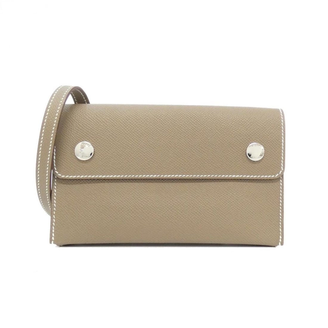 Hermes Snap 085291CK Wallet Bag: --- Catalog ---Category: SizeSize (HxWxD): 11.5cm x 18.5cm x 4cm / 4.52'' x 7.28'' x 1.57''Category: DesignType: Chain/Shoulder walletColor: Etoupe grayGender: Men,WomenMaterial: Epsom leather Categor