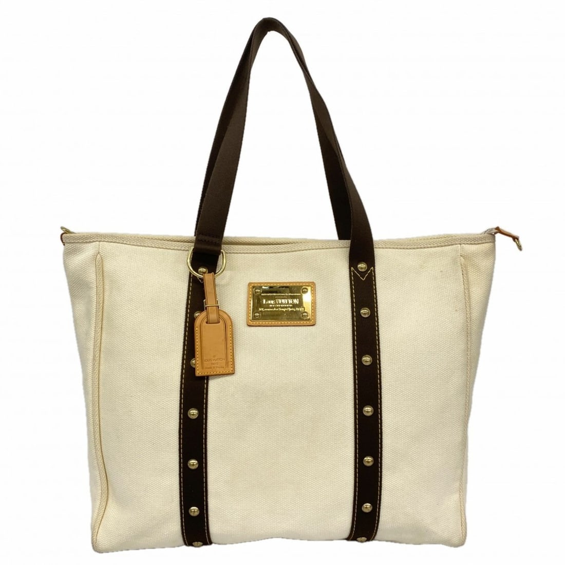 Louis Vuitton Antigua Cabas GM Tote Bag M40033 Ecru (Men's & Women's): --- Catalog ---Category: SizeSize (HxWxD): 37cm x 42cm x 10cm / 14.56'' x 16.53'' x 3.93''Category: DesignType: Tote bagColor: EcruGender: Men,WomenCategory: GeneralMPN: M40033Brand: Louis Vuitton---