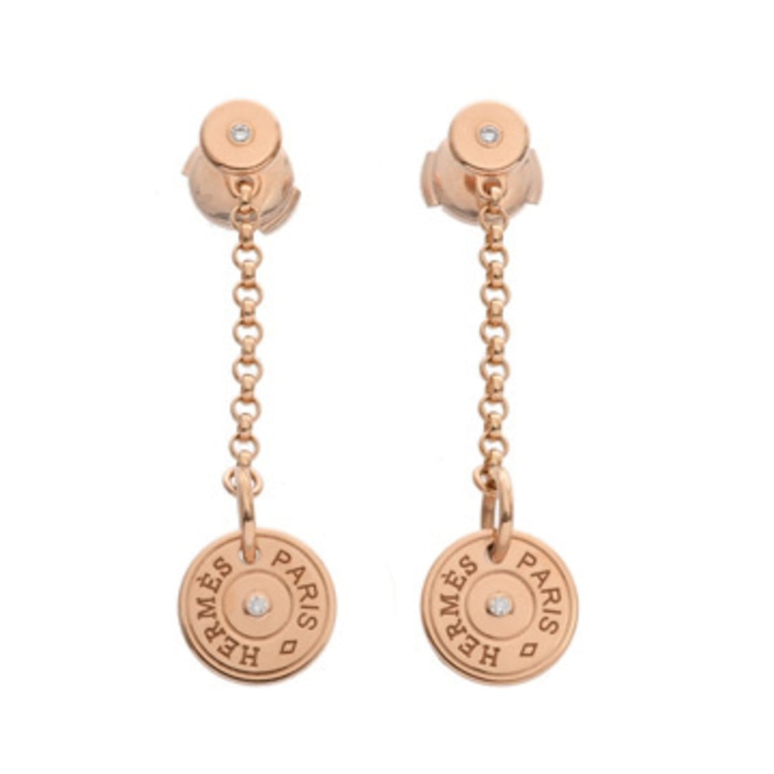 HERMES Hermes Gambard Diamond Women's 18K Pink Gold PG Earrings A Rank Used Ginzo: --- Catalog ---Category: SizeSize (HxWxD): 40.00mm x 10.00mm / 1.57'' x 0.39''Category: DesignType: Stud earringsStone: DiamondGender: WomenMaterial: Pink gold (18K)Category: GeneralBrand: Hermes--- I