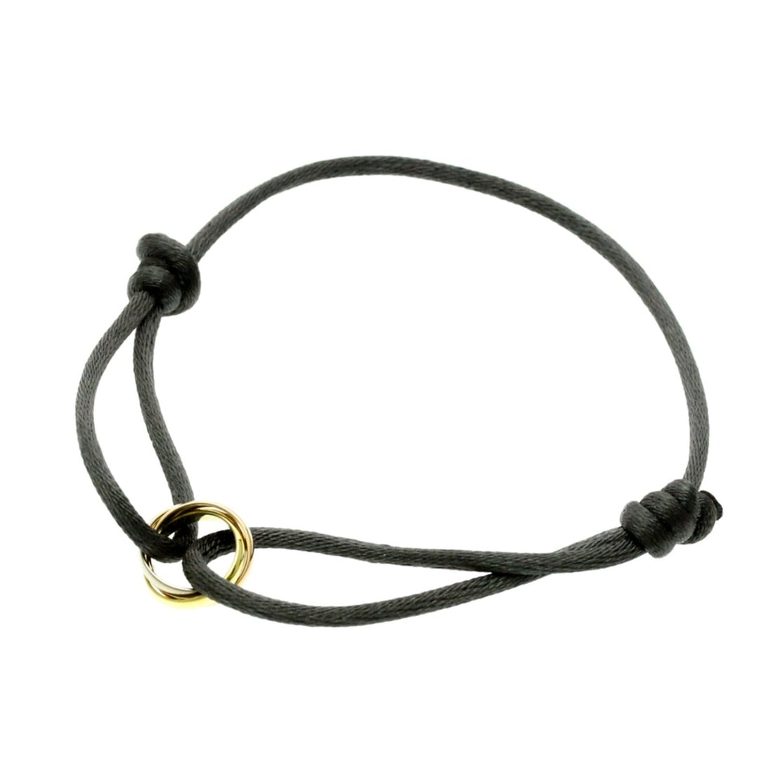 Cartier Trinity Code Bracelet Yellow Gold (18K),Pink Gold (18K),White Gold (18K) No Stone Charm: --- Catalog ---Category: SizeLength: 22cm / 8.66''Weight: 3.2g / 0.11oz.Stone Size (HxW): 1.2cm x 1.2cm / 0.47'' x 0.47''Category: DesignType: Charm braceletColor: GoldMetal: Gold, White GoldStone: No