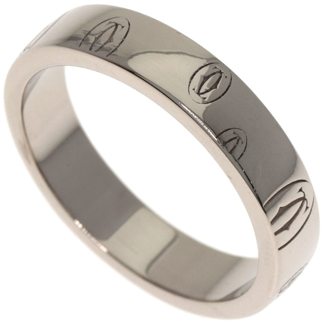 Cartier Happy Birthday #49 Ring, 18K White Gold, Women's, CARTIER: --- Catalog ---Category: SizeWidth: 3.7mm / 0.15''Weight: 4.6g / 0.16oz.JP Size: 9US Size: 5Category: DesignType: Band ringColor: WhiteGender: WomenCategory: GeneralLine: Happy BirthdayBrand: Cartier-