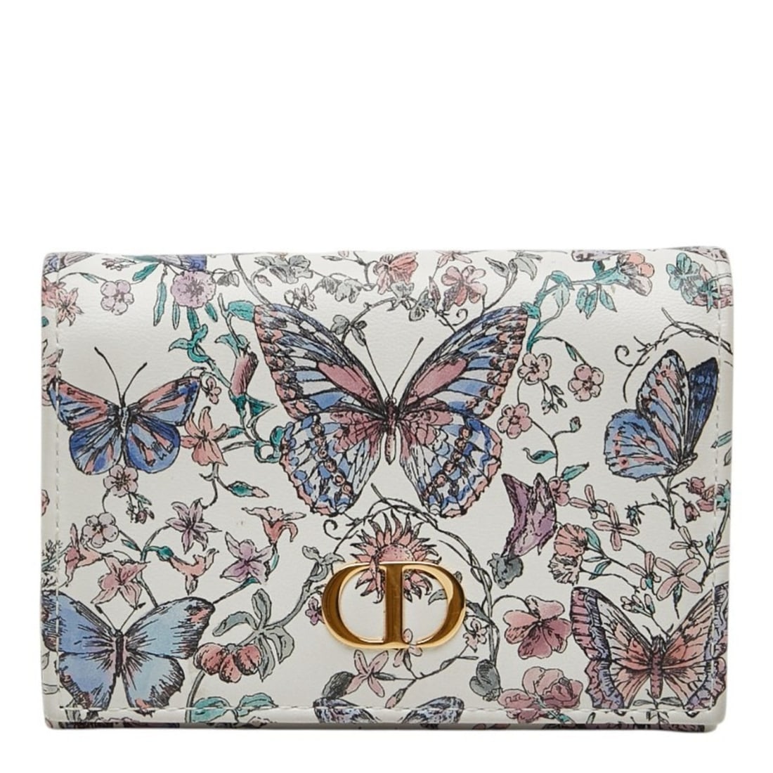 Christian Dior Dior CARO business card holder/card case/coin purse, white/multicolor leather,: --- Catalog ---Category: DesignType: Business card caseColor: Multi-color, WhiteGender: WomenClosure: MagnetMaterial: Leather Category: GeneralBrand: Christian DiorCategory: Physical PropertiesSize (H